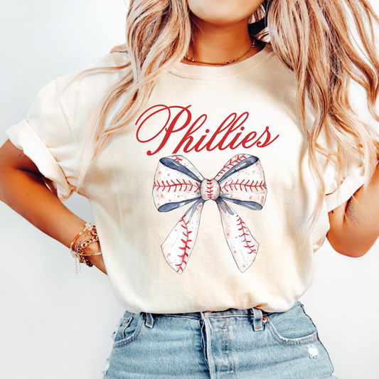 Phillies Bow tee (comfort color)